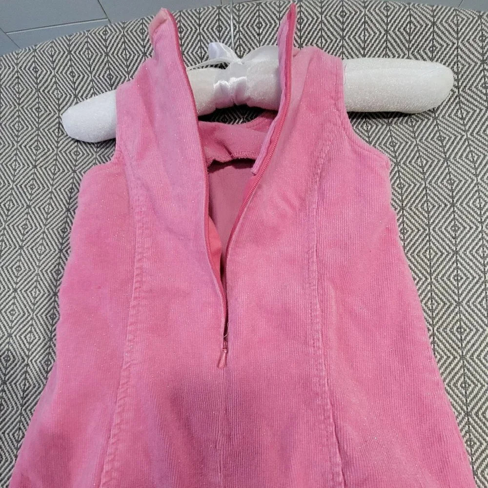 Vintage The Children's Place Stretch Sparkly Pink Corduroy Dress Size 3T